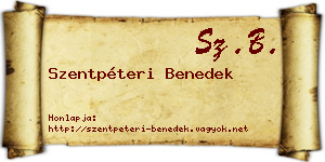 Szentpéteri Benedek névjegykártya