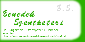 benedek szentpeteri business card