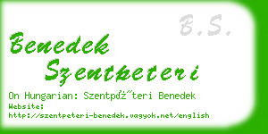 benedek szentpeteri business card